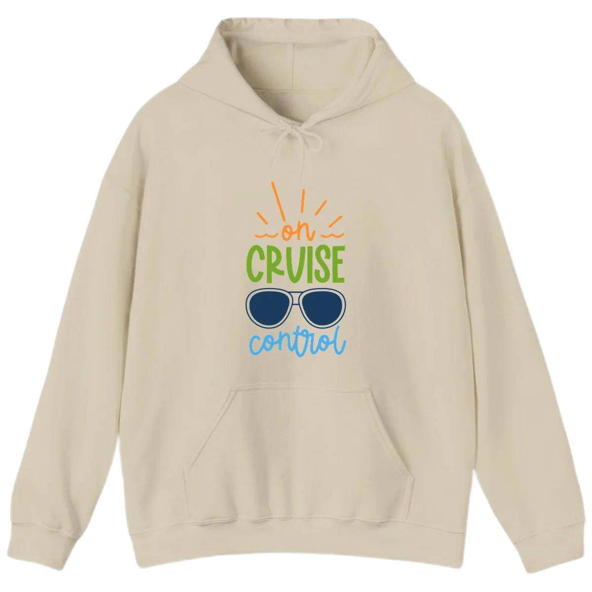Oh Cruise Control Funny Vacation Mode Hoodie in Sand