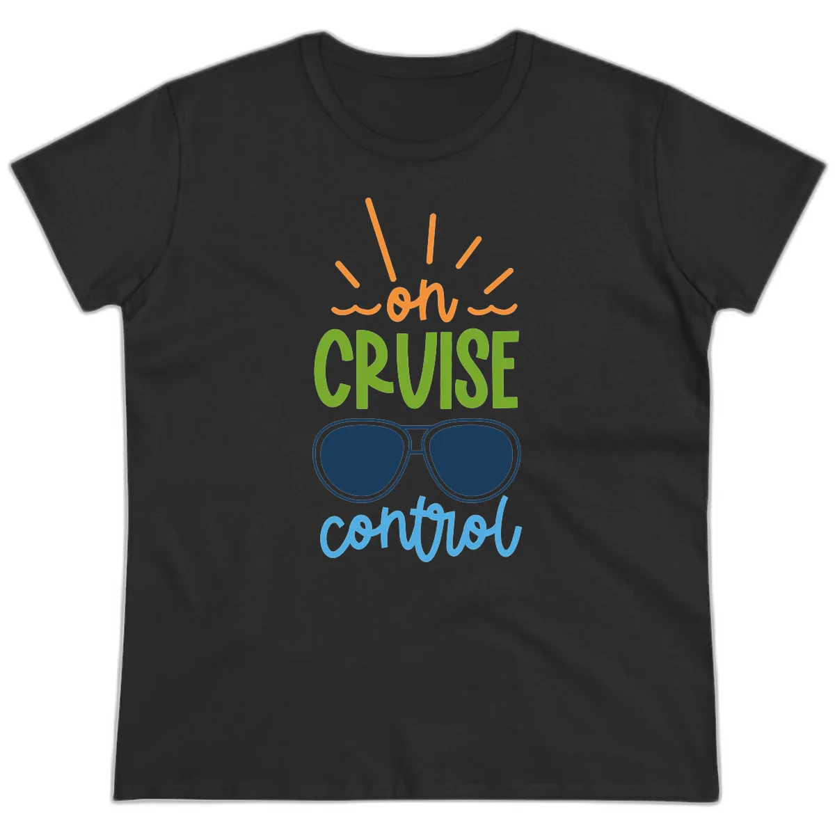 Oh Cruise Control Funny Ladies Cruise Tee in Black