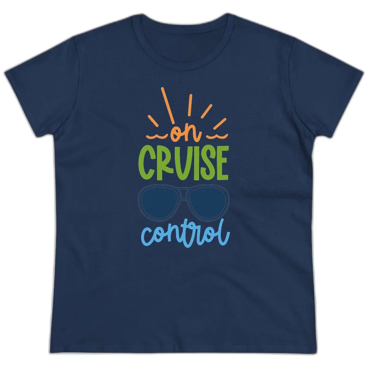 Oh Cruise Control Funny Ladies Cruise Tee in Navy