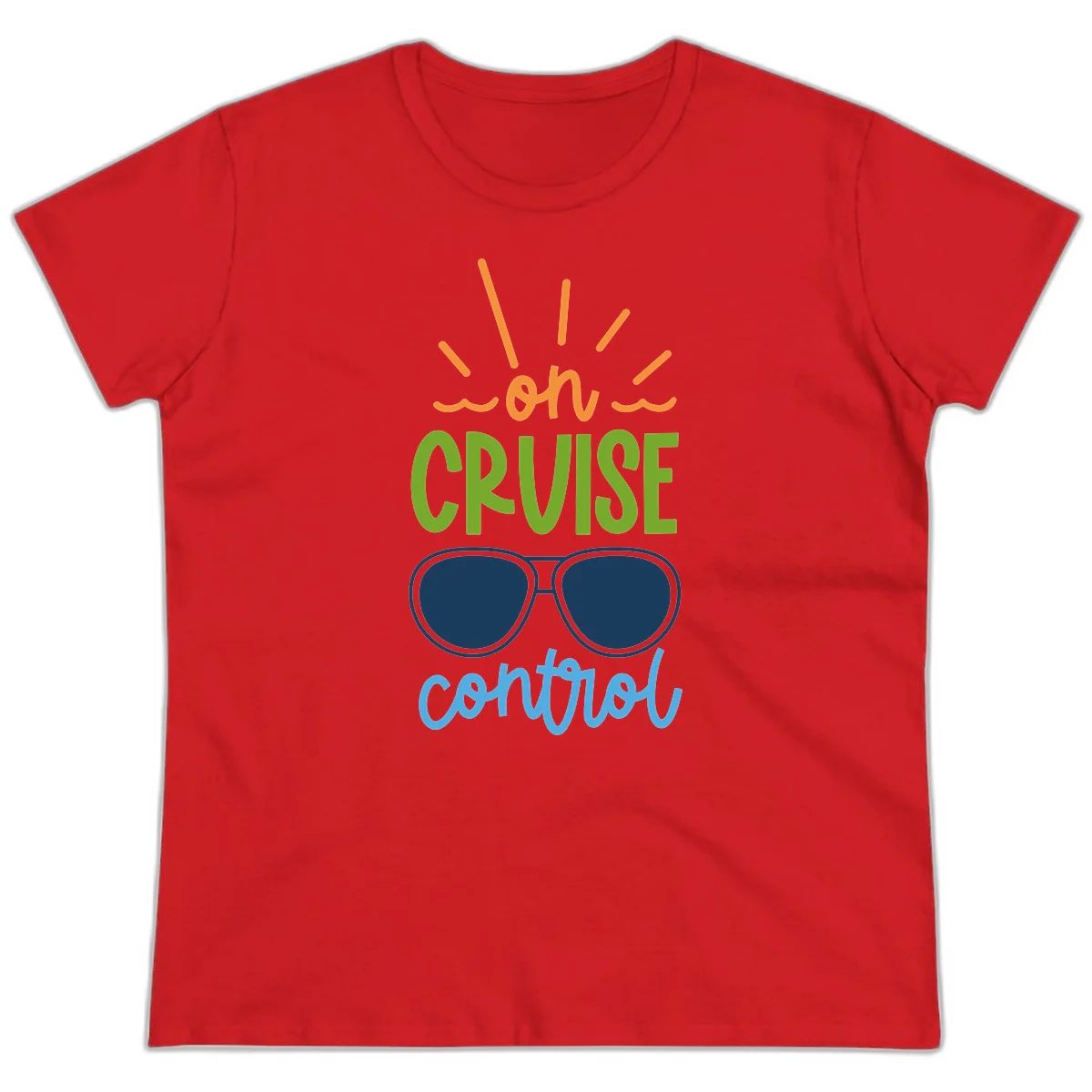 Oh Cruise Control Funny Ladies Cruise Tee in Red