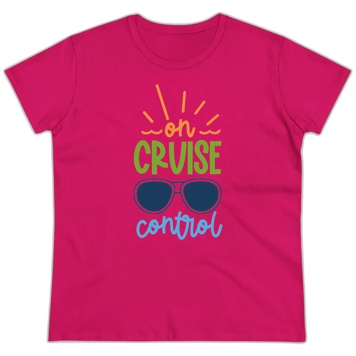 Oh Cruise Control Funny Ladies Cruise Tee in Heliconia
