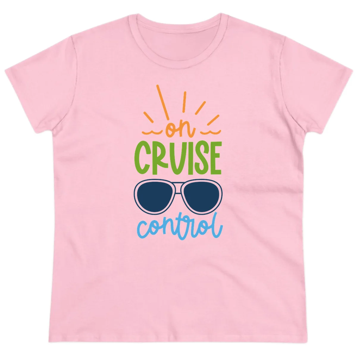 Oh Cruise Control Funny Ladies Cruise Tee in Light Pink
