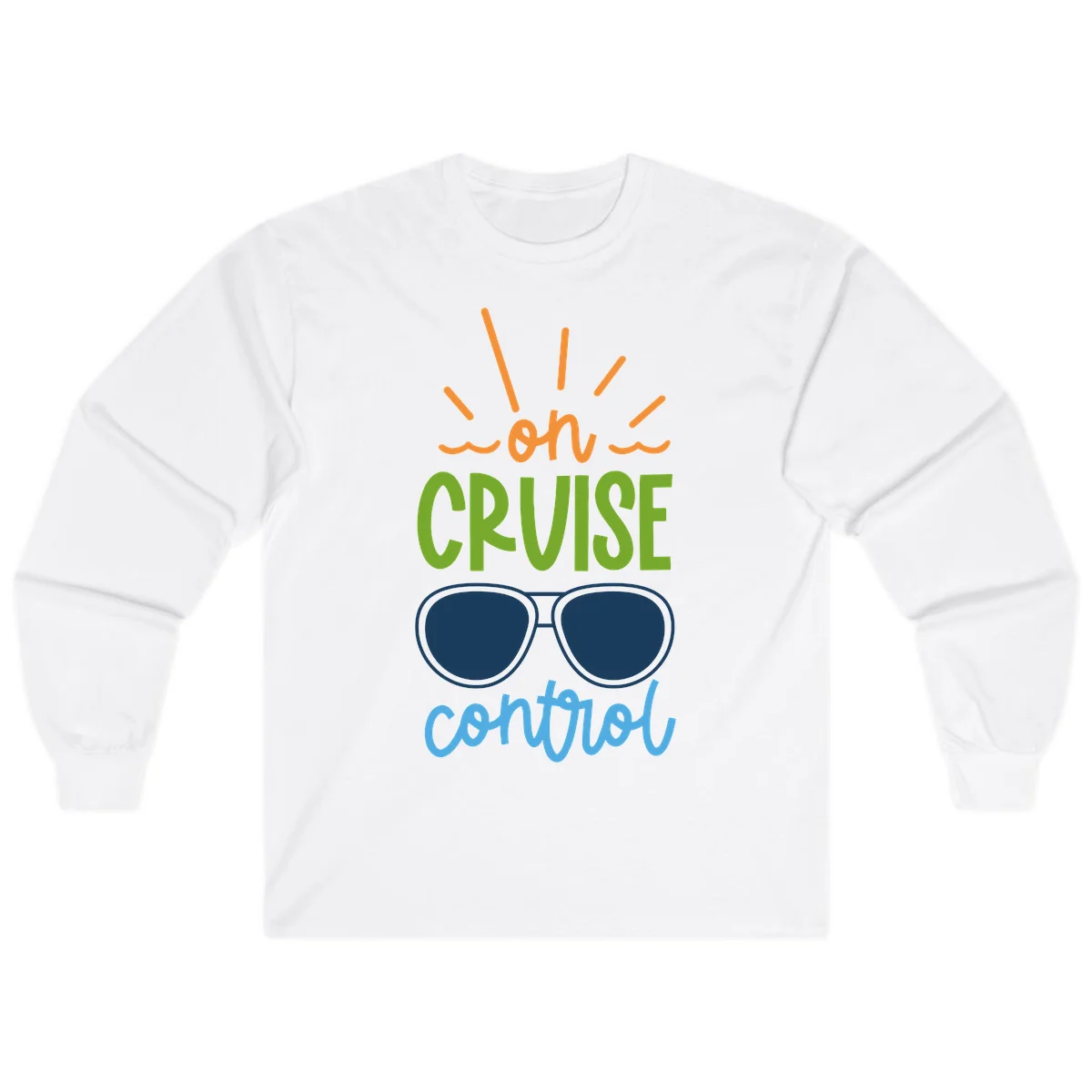 Oh Cruise Control Funny Long Sleeve Tee in White