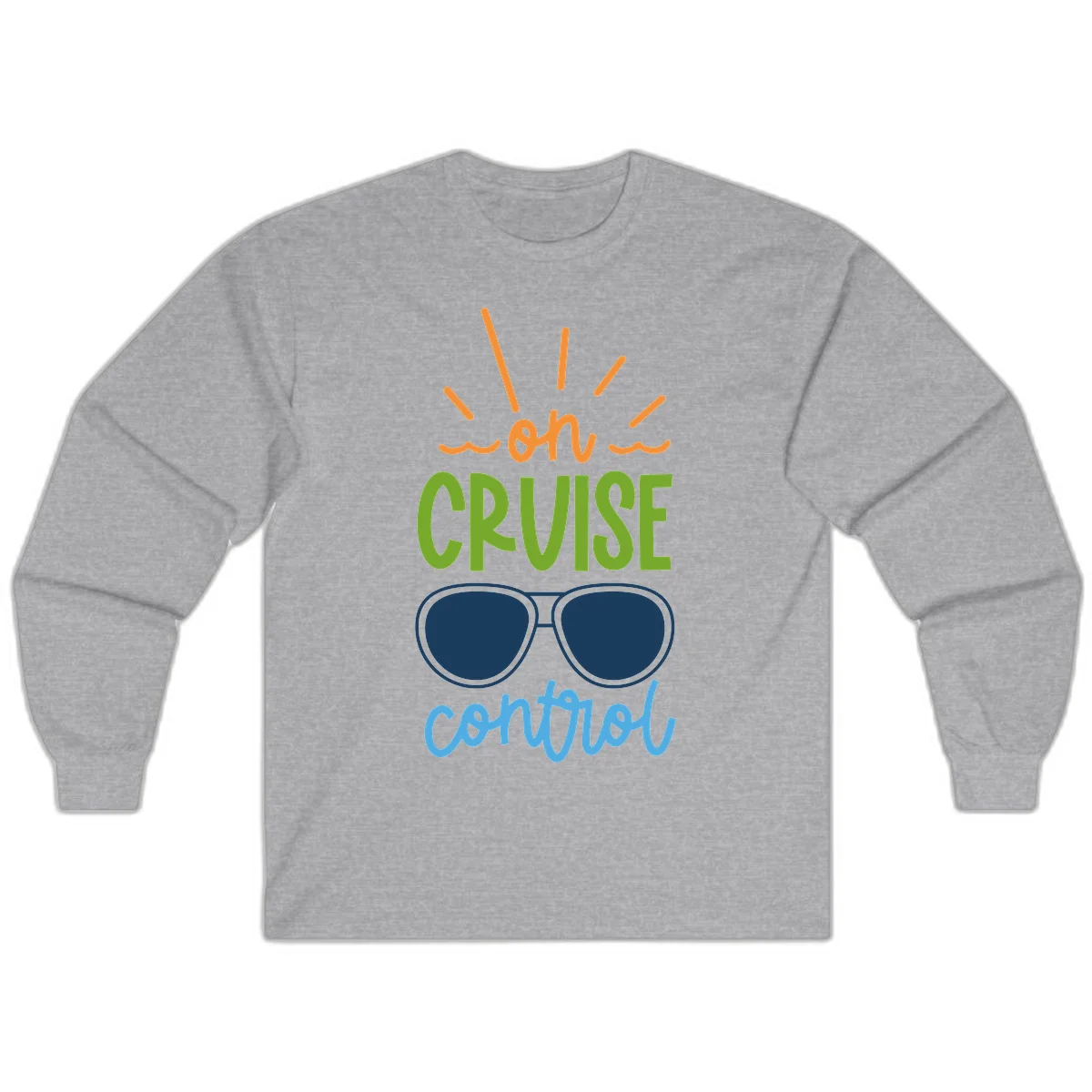 Oh Cruise Control Funny Long Sleeve Tee in Sport Grey