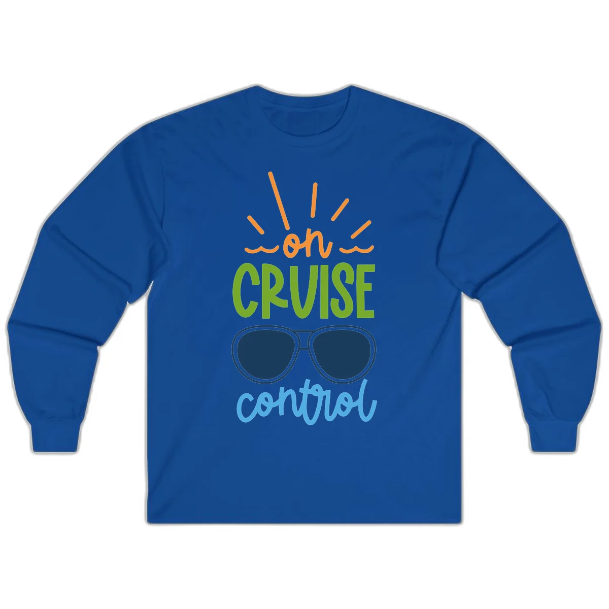 Oh Cruise Control Funny Long Sleeve Tee in Royal