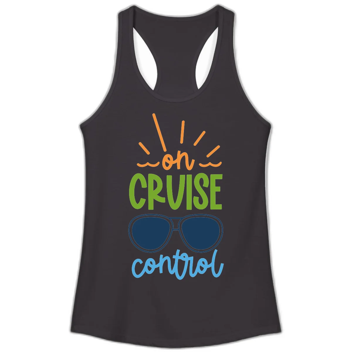 Oh Cruise Control Funny Ladies Tank Top in Black