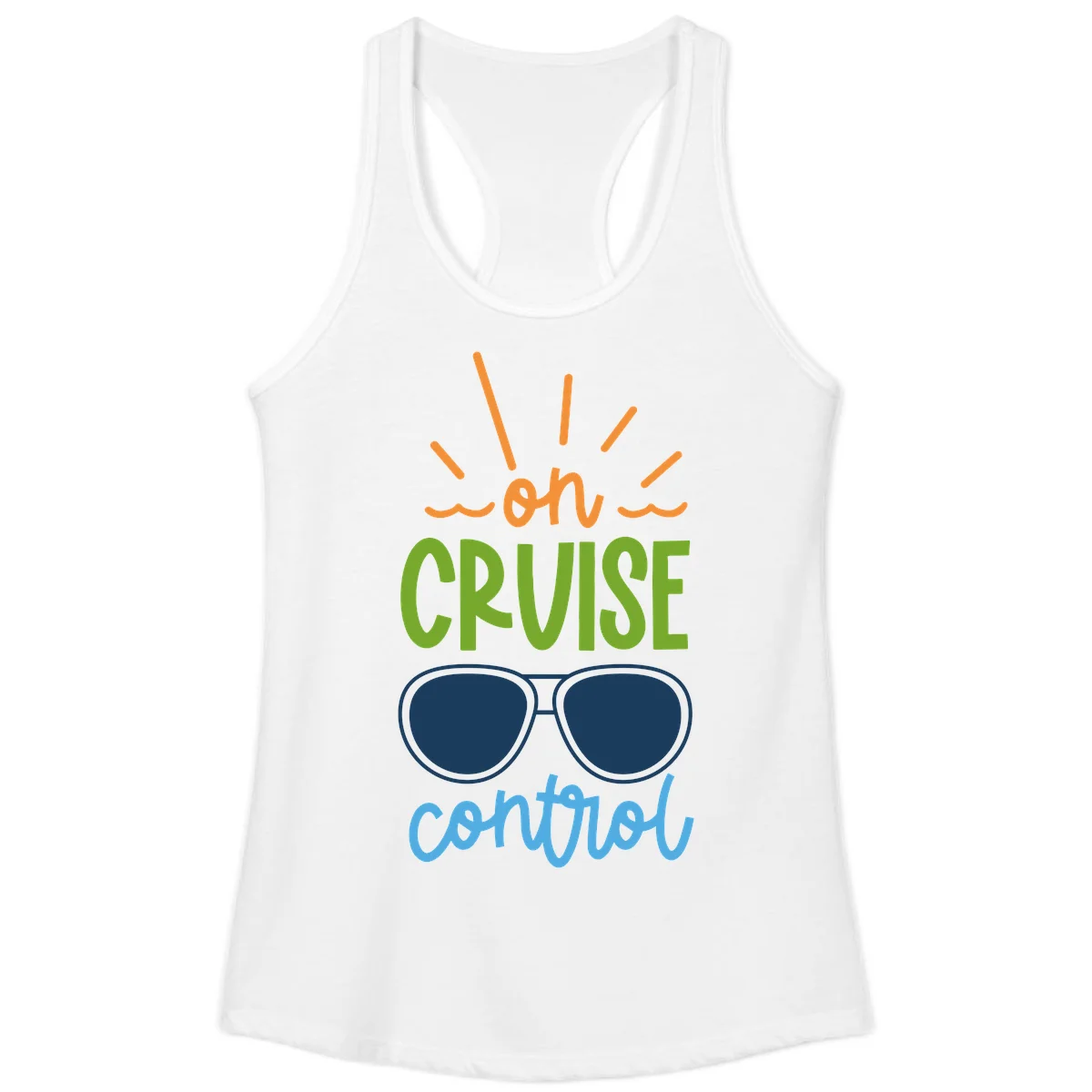 Oh Cruise Control Funny Ladies Tank Top in White