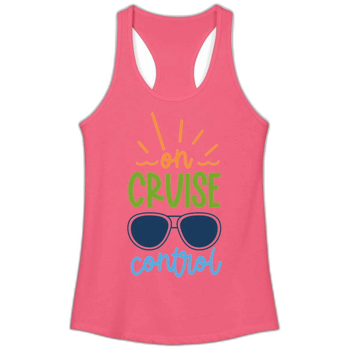 Oh Cruise Control Funny Ladies Tank Top in Hot Pink