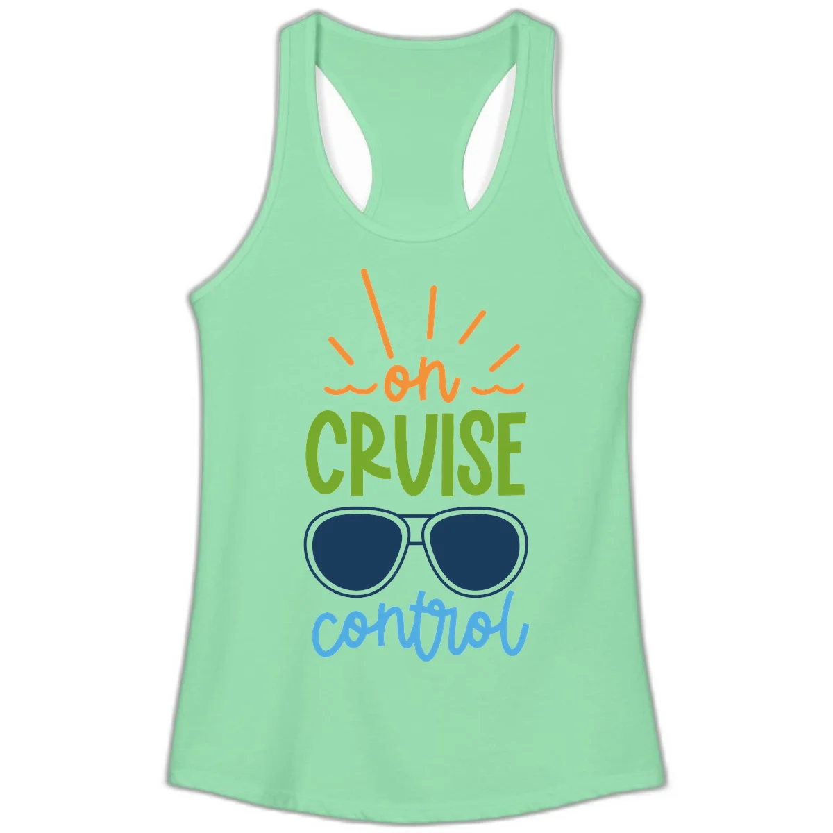 Oh Cruise Control Funny Ladies Tank Top in Solid Mint
