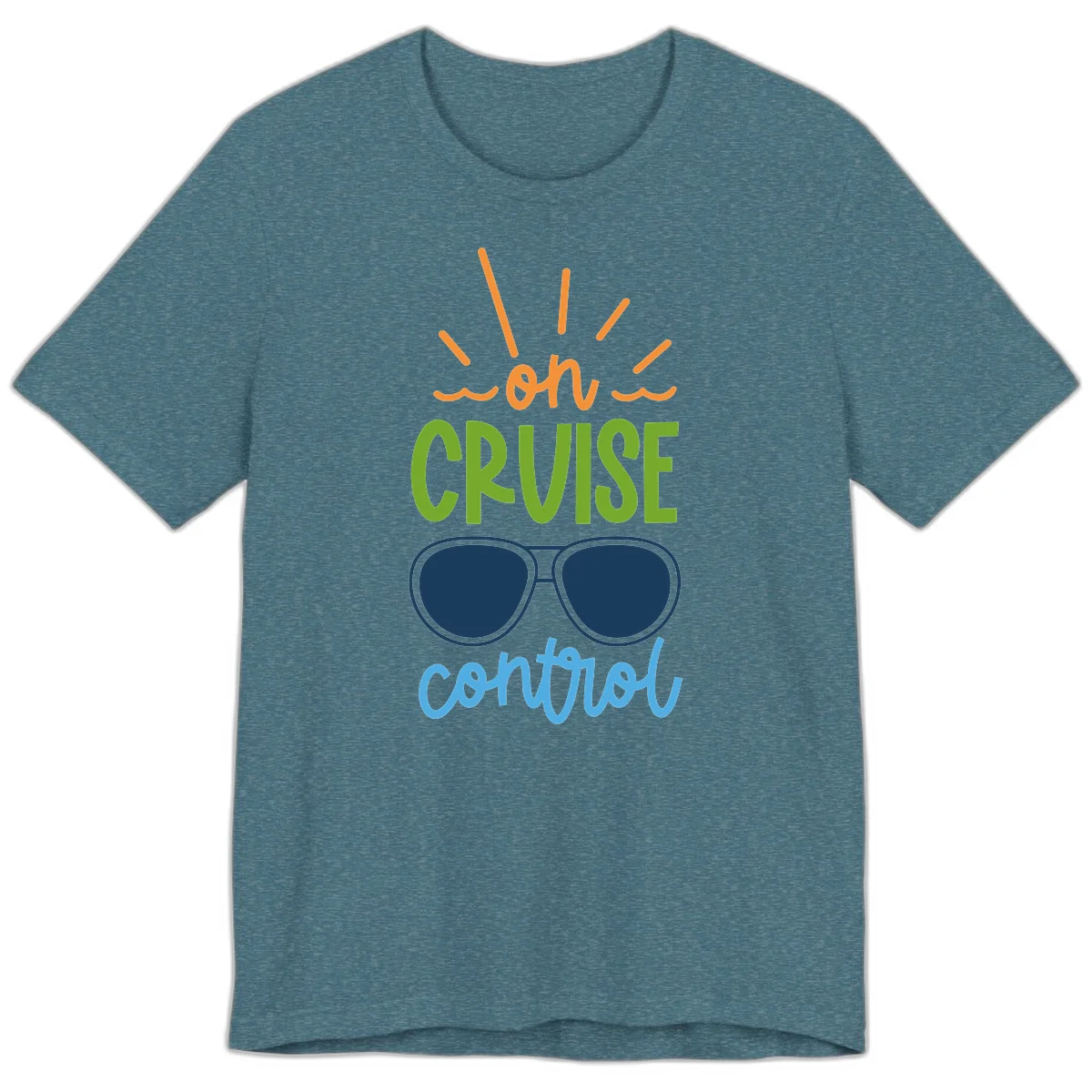 Oh Cruise Control Premium Cruise Vacation Tee in Heather Deep Teal