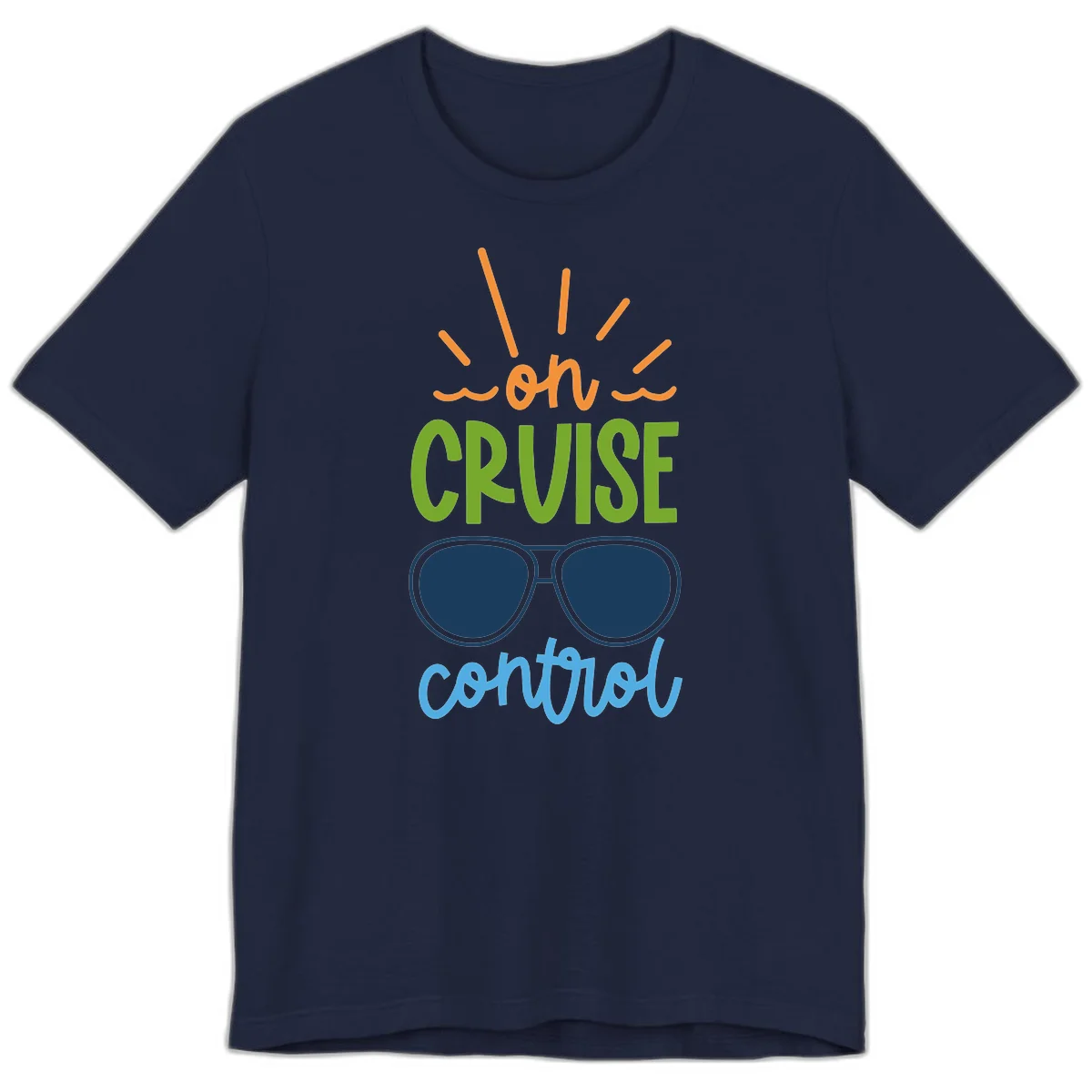 Oh Cruise Control Premium Cruise Vacation Tee in Navy