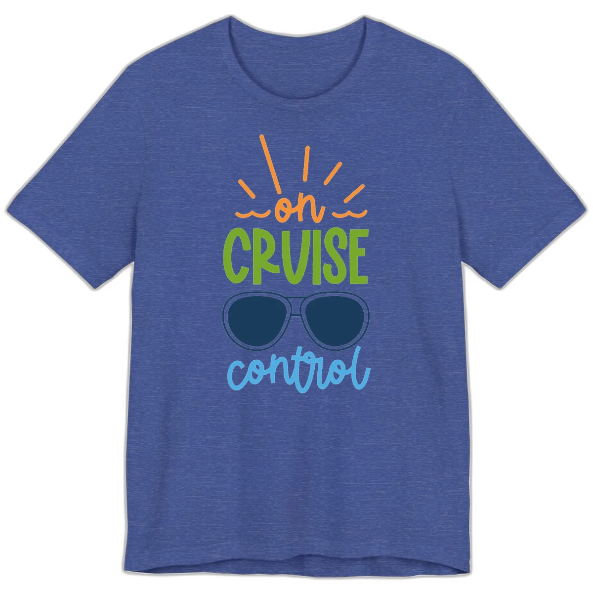 Oh Cruise Control Premium Cruise Vacation Tee in Heather True Royal