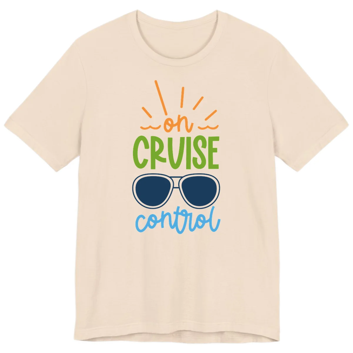 Oh Cruise Control Premium Cruise Vacation Tee in Soft Cream