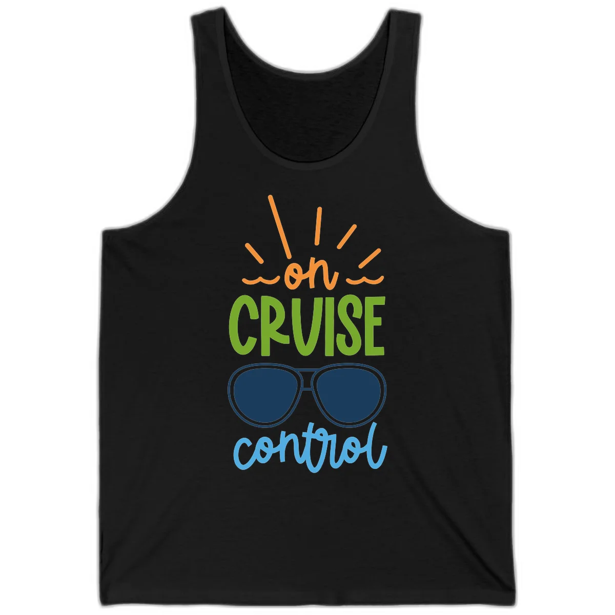 Oh Cruise Control Funny Vacation Tank Top in Black