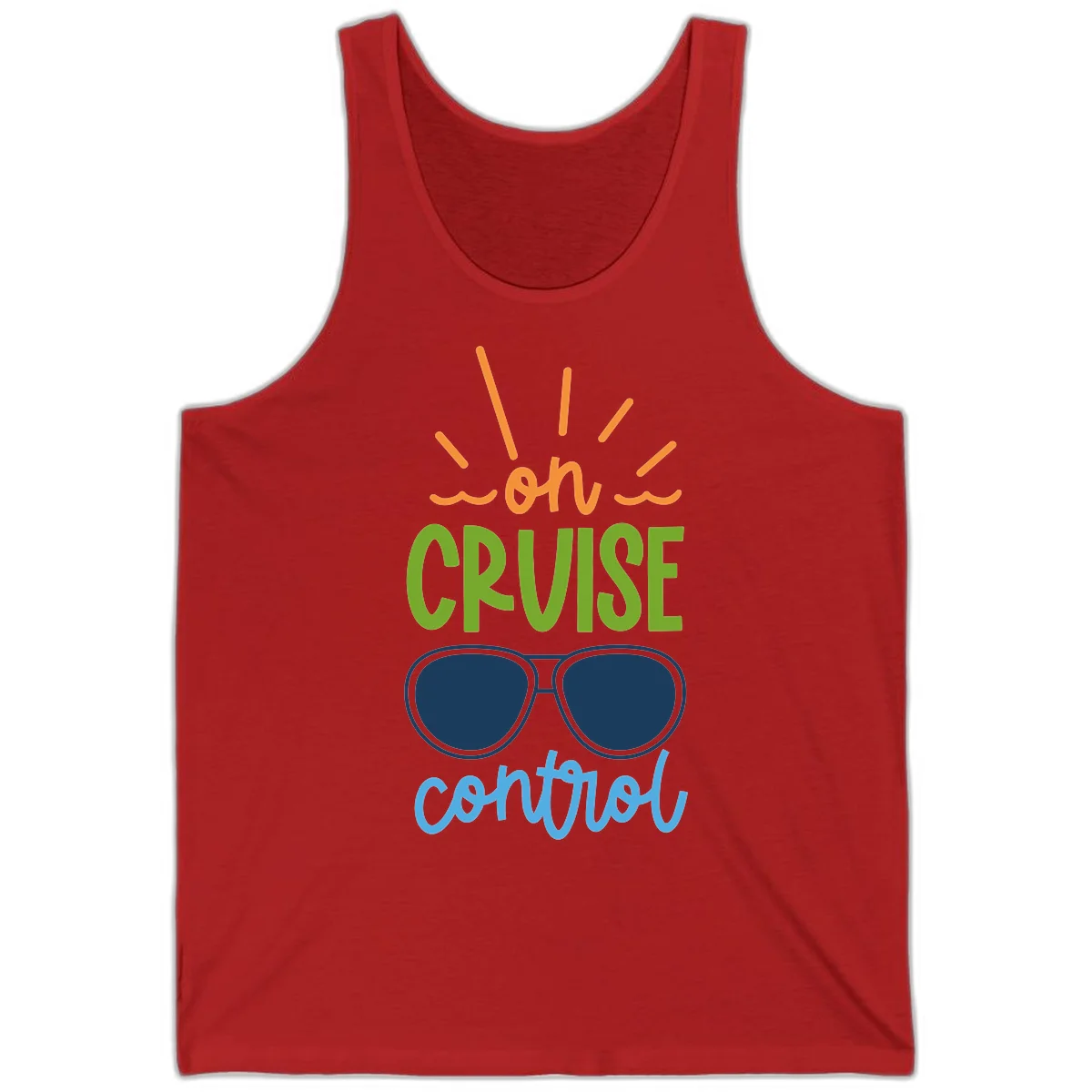 Oh Cruise Control Funny Vacation Tank Top in Red