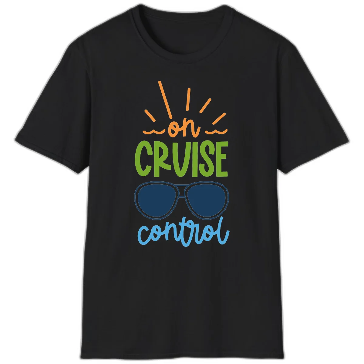 Oh Cruise Control Funny Vacation Mode T-Shirt in Black
