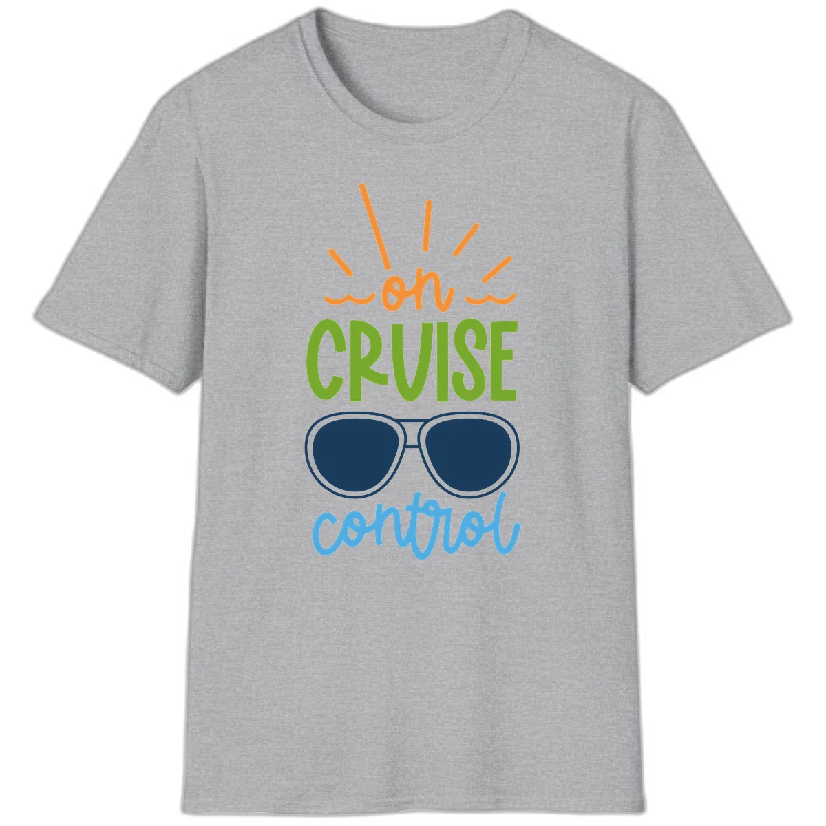 Oh Cruise Control Funny Vacation Mode T-Shirt in Sport Grey