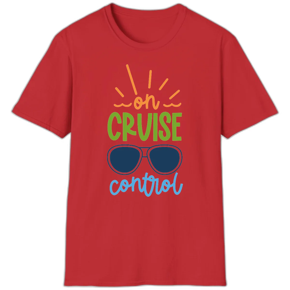 Oh Cruise Control Funny Vacation Mode T-Shirt in Red