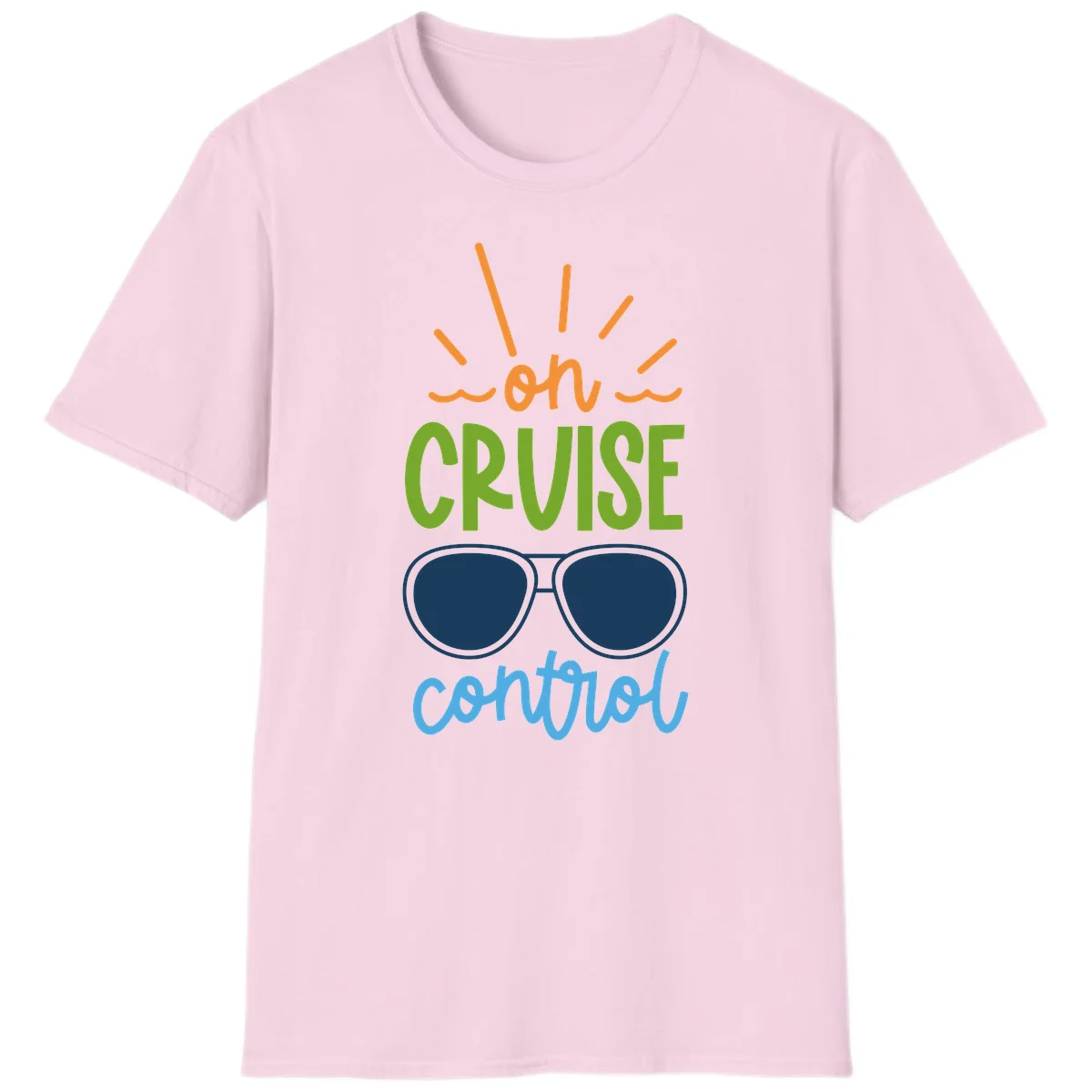 Oh Cruise Control Funny Vacation Mode T-Shirt in Light Pink