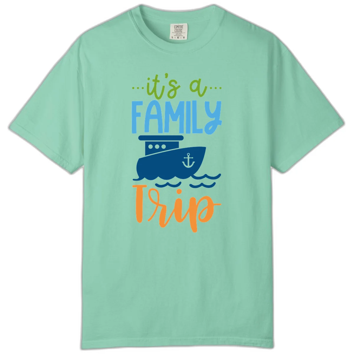 It's A Family Thing Cruise Comfort Color in Island Reef