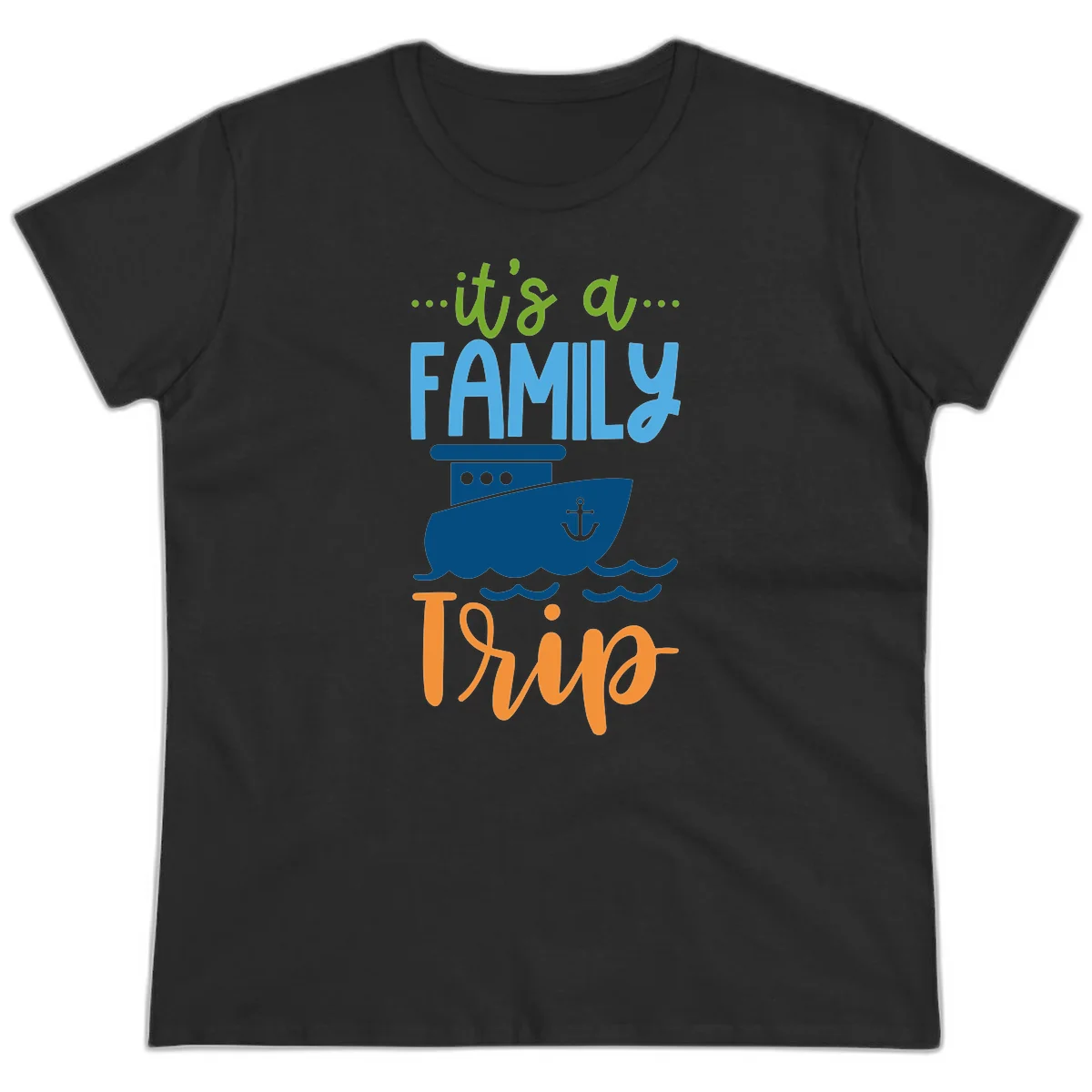 It's A Family Thing Cruise Ladies Tee in Black