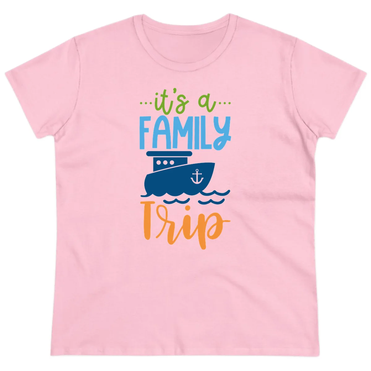 It's A Family Thing Cruise Ladies Tee in Light Pink