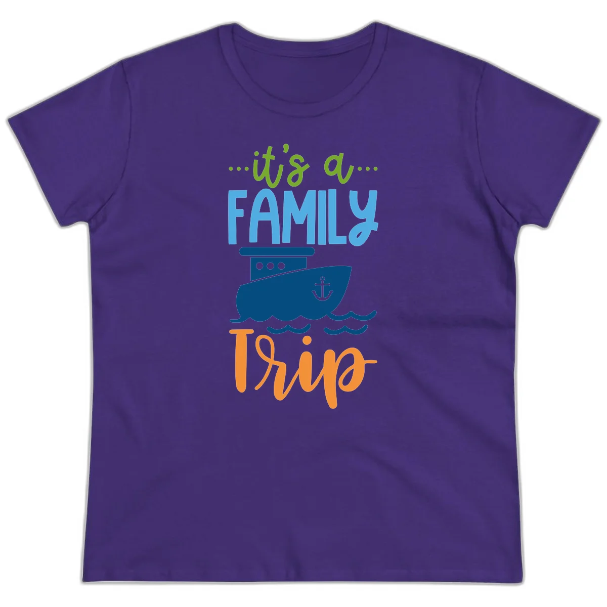 It's A Family Thing Cruise Ladies Tee in Purple