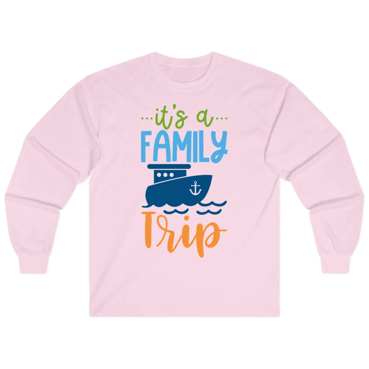 It's A Family Thing Cruise Long Sleeve in Light Pink