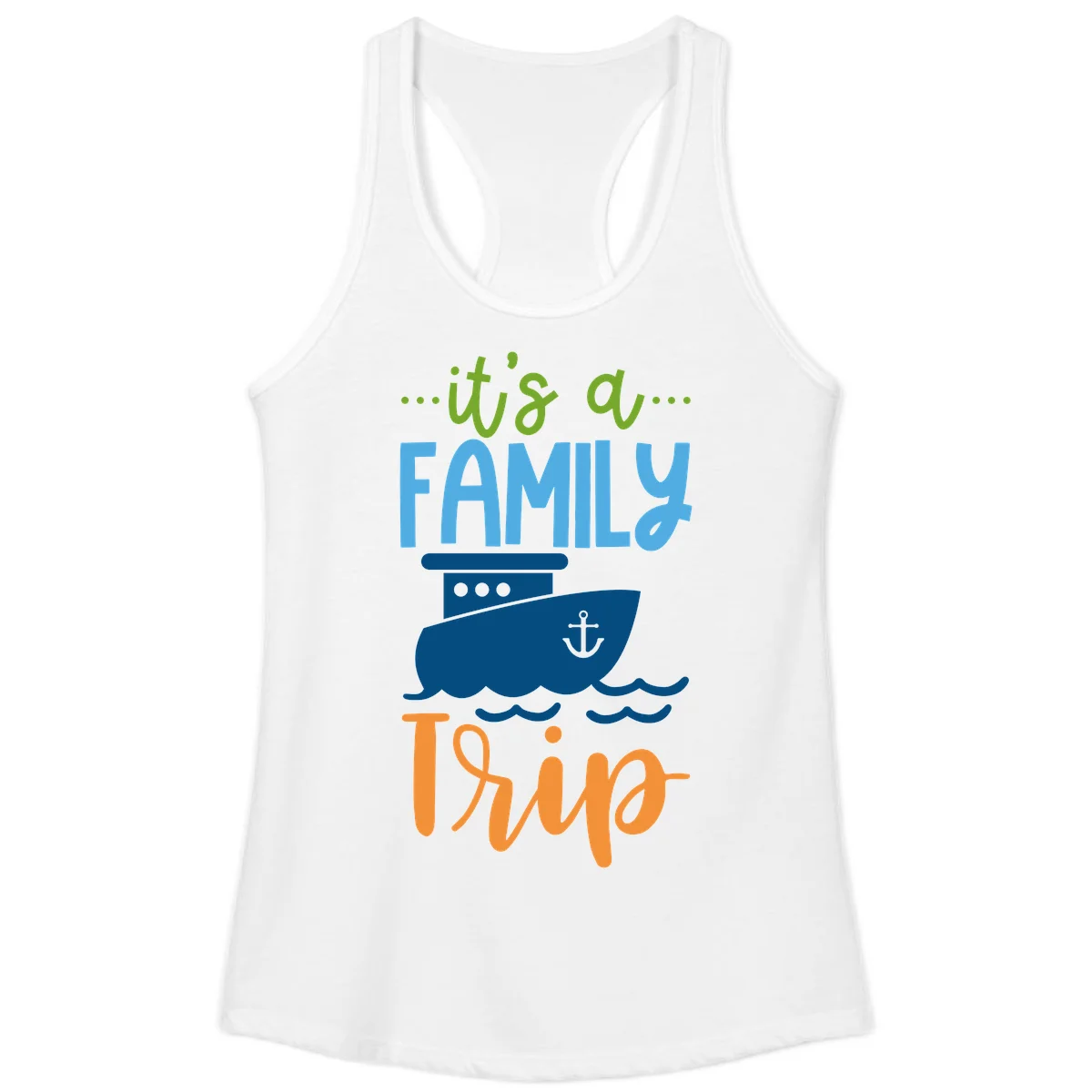 It's A Family Thing Cruise Ladies Tank in White