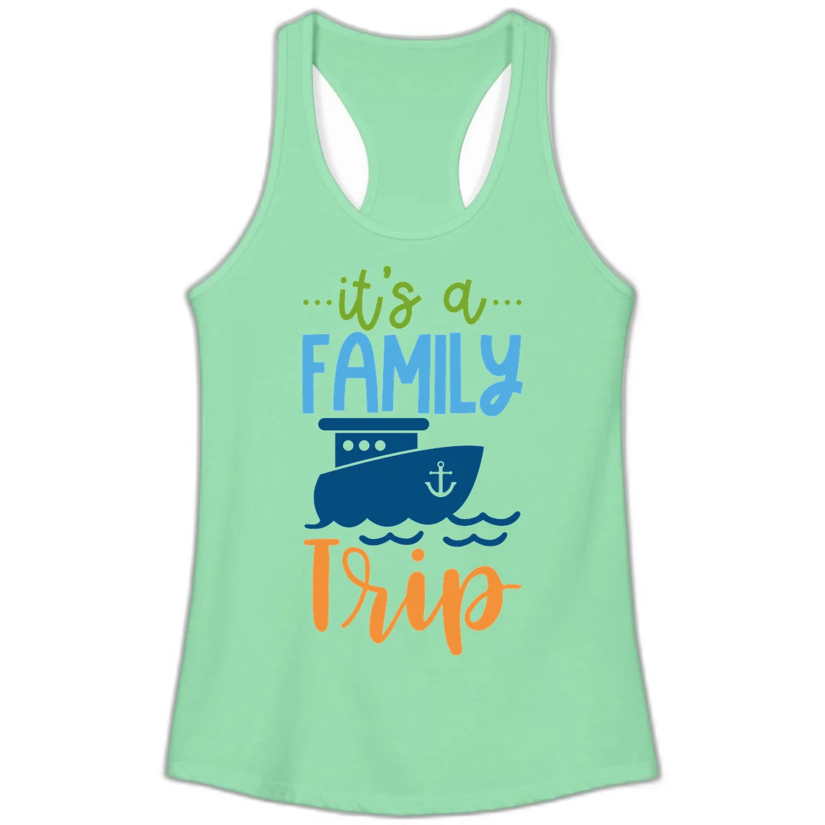 It's A Family Thing Cruise Ladies Tank in Solid Mint