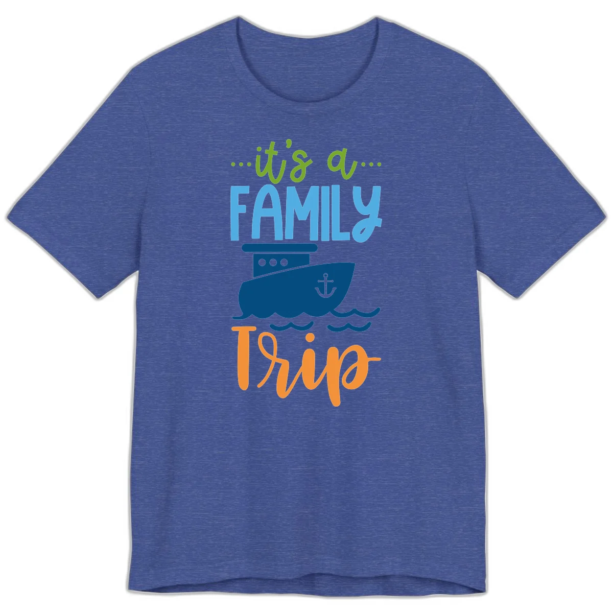 It's A Family Thing Cruise Premium T-Shirt in Heather True Royal