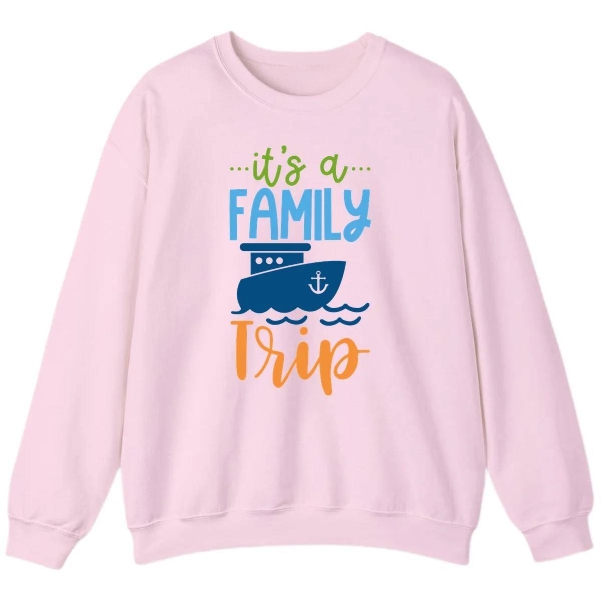 It's A Family Thing Cruise Sweatshirt in Light Pink