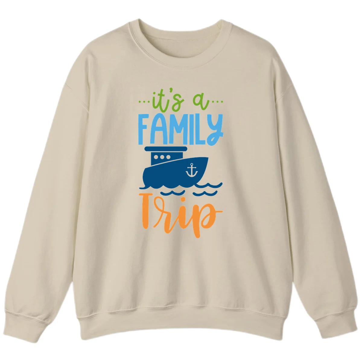 It's A Family Thing Cruise Sweatshirt in Sand