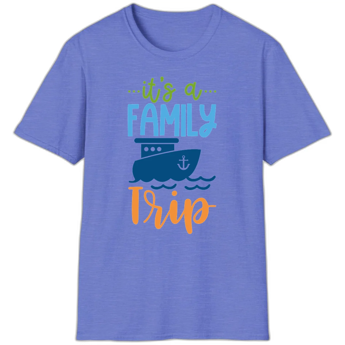 It's A Family Thing Cruise T-Shirt in Heather Royal