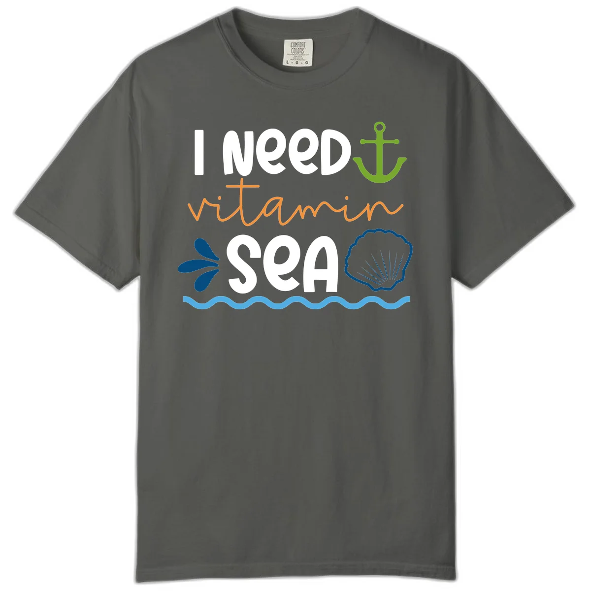 I Need Vitamin Sea Comfort Color Tee in Pepper