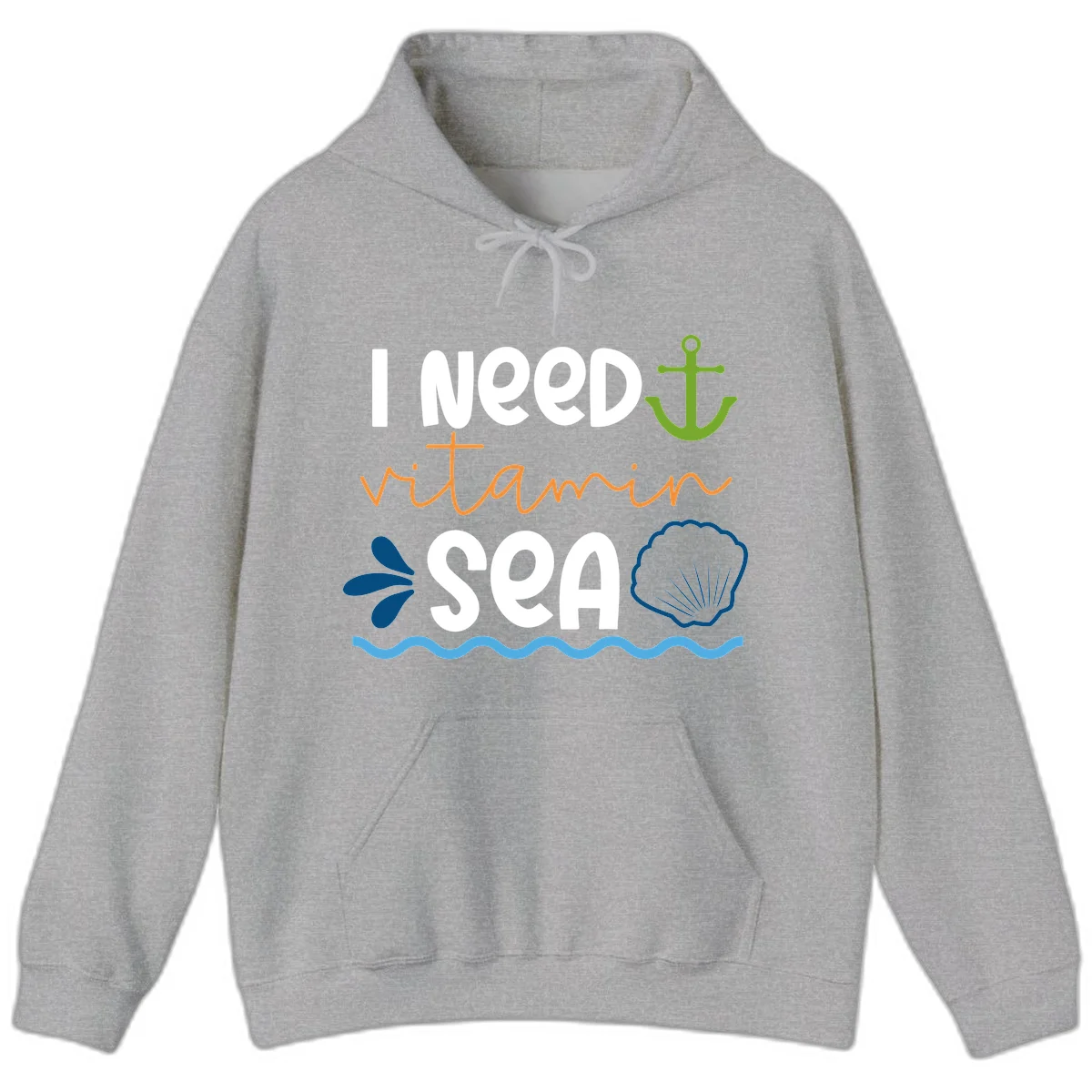 I Need Vitamin Sea Hoodie in Sport Grey