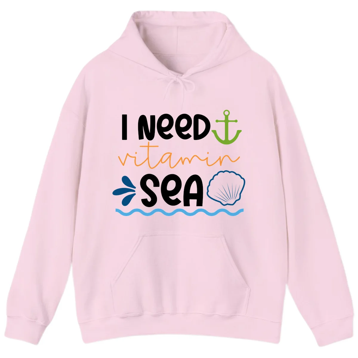 I Need Vitamin Sea Hoodie in Light Pink
