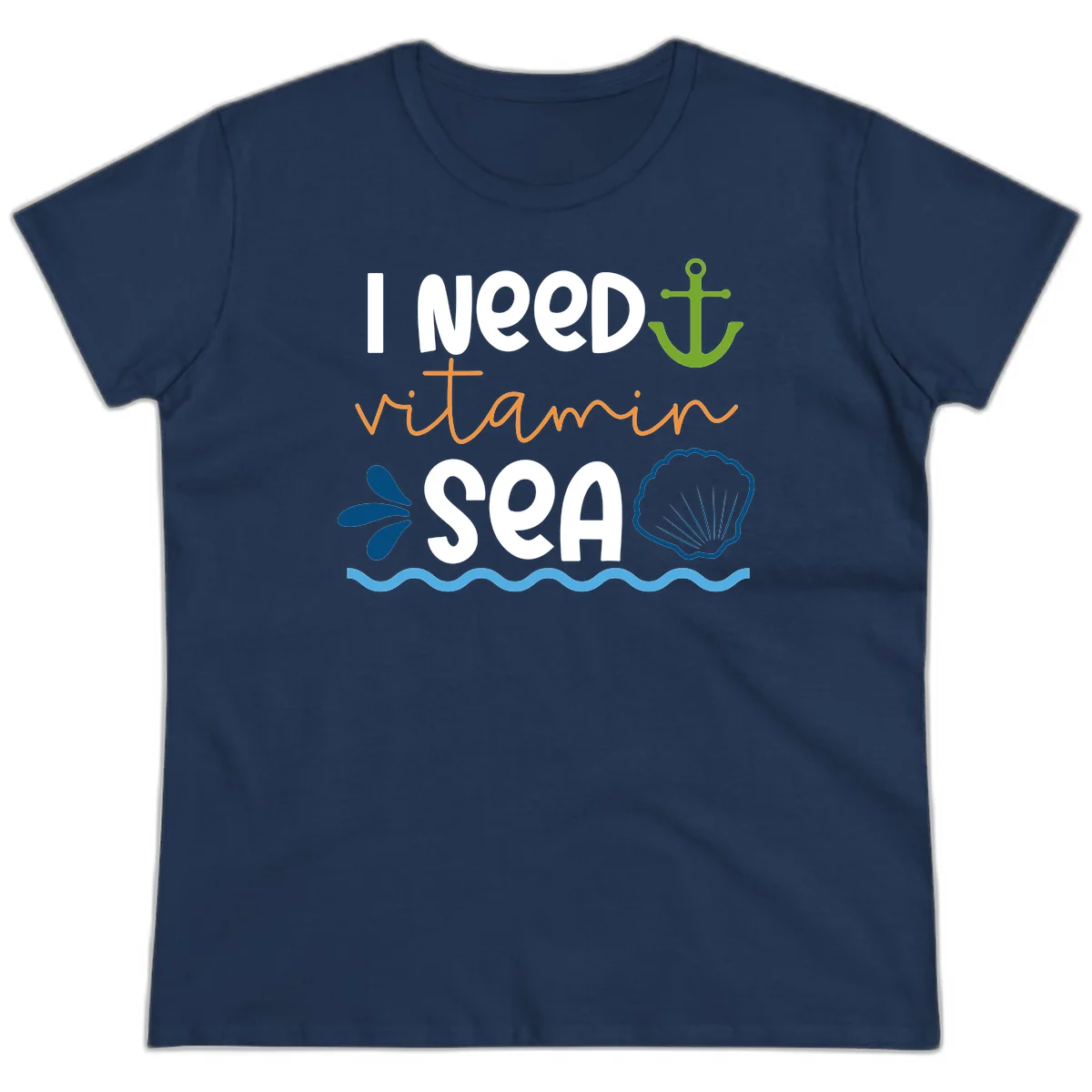 I Need Vitamin Sea Ladies Tee in Navy