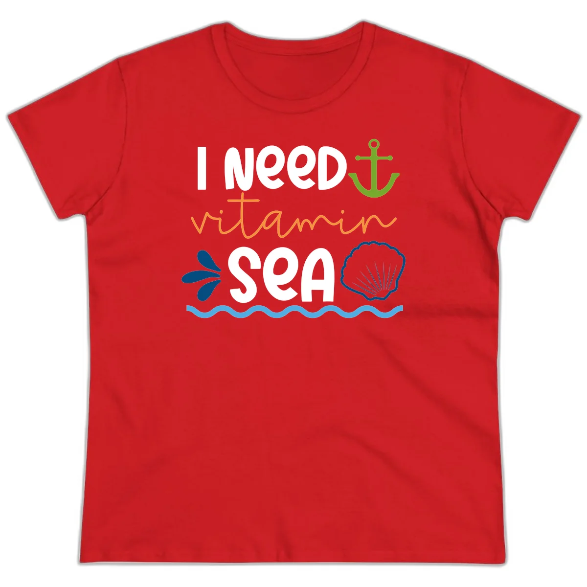 I Need Vitamin Sea Ladies Tee in Red
