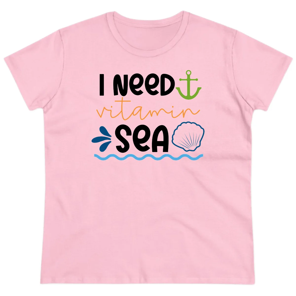 I Need Vitamin Sea Ladies Tee in Light Pink