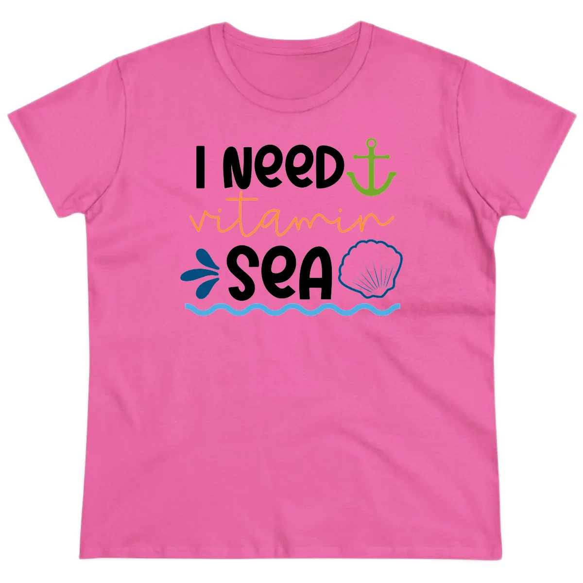I Need Vitamin Sea Ladies Tee in Azalea