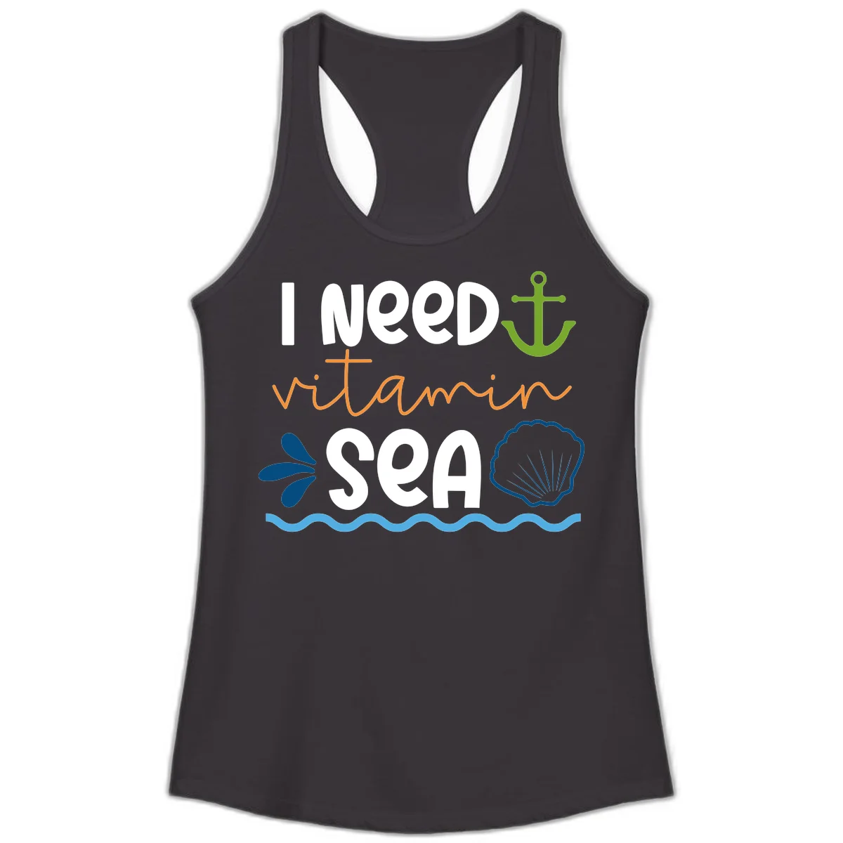 I Need Vitamin Sea Ladies Tank in Black