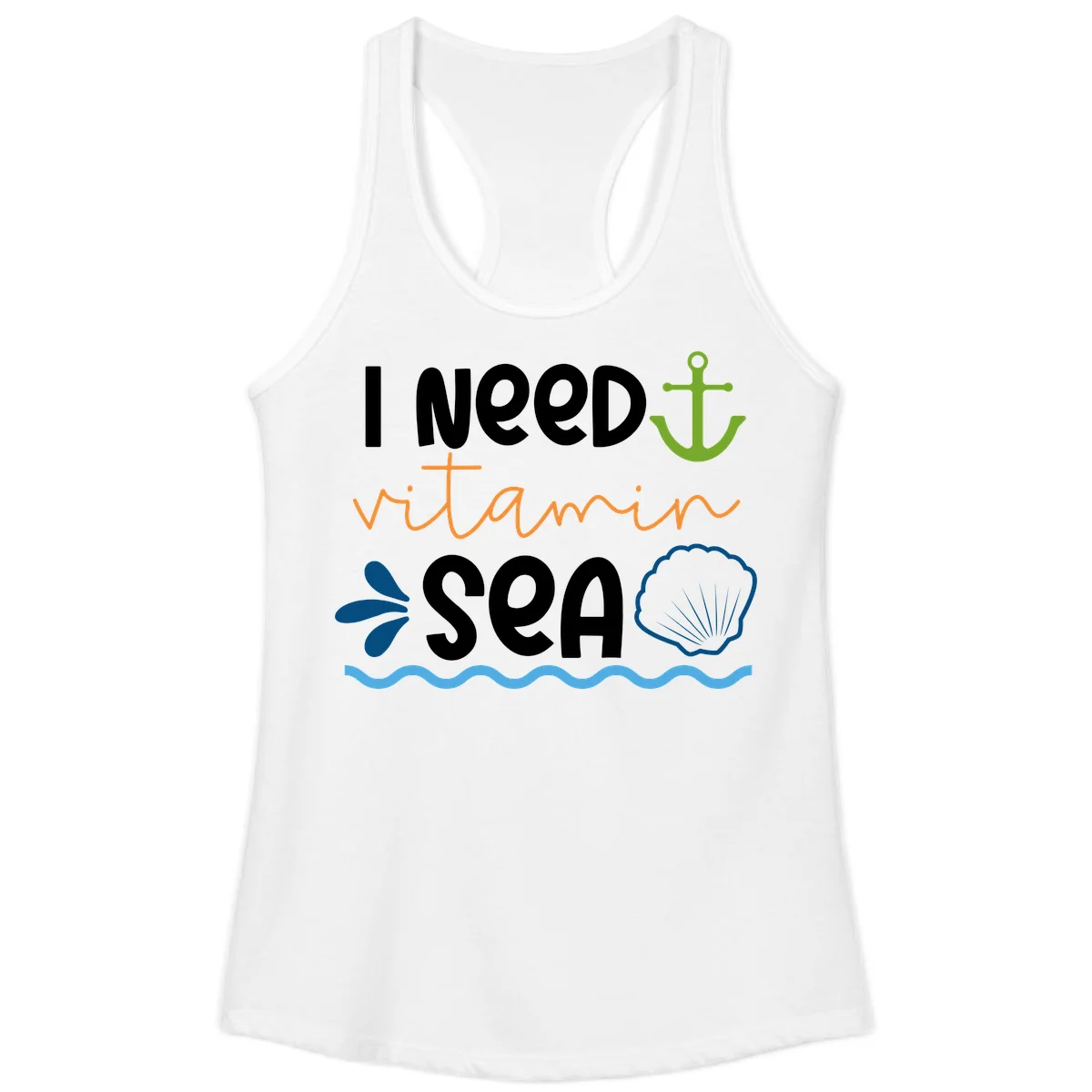 I Need Vitamin Sea Ladies Tank in White