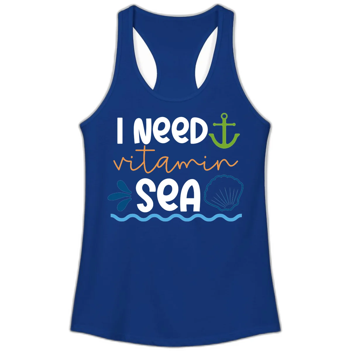 I Need Vitamin Sea Ladies Tank in Solid Royal