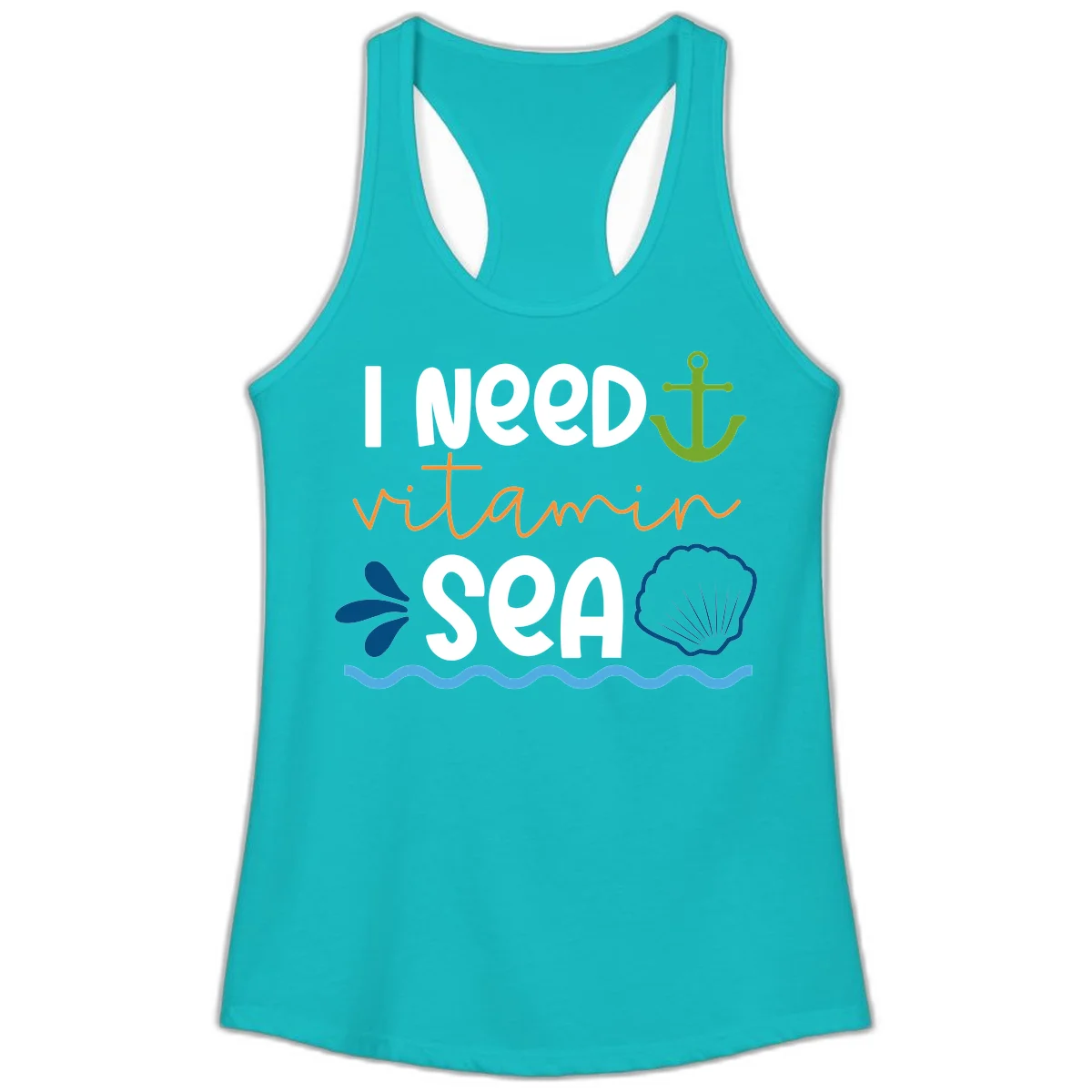 I Need Vitamin Sea Ladies Tank in Tahiti Blue