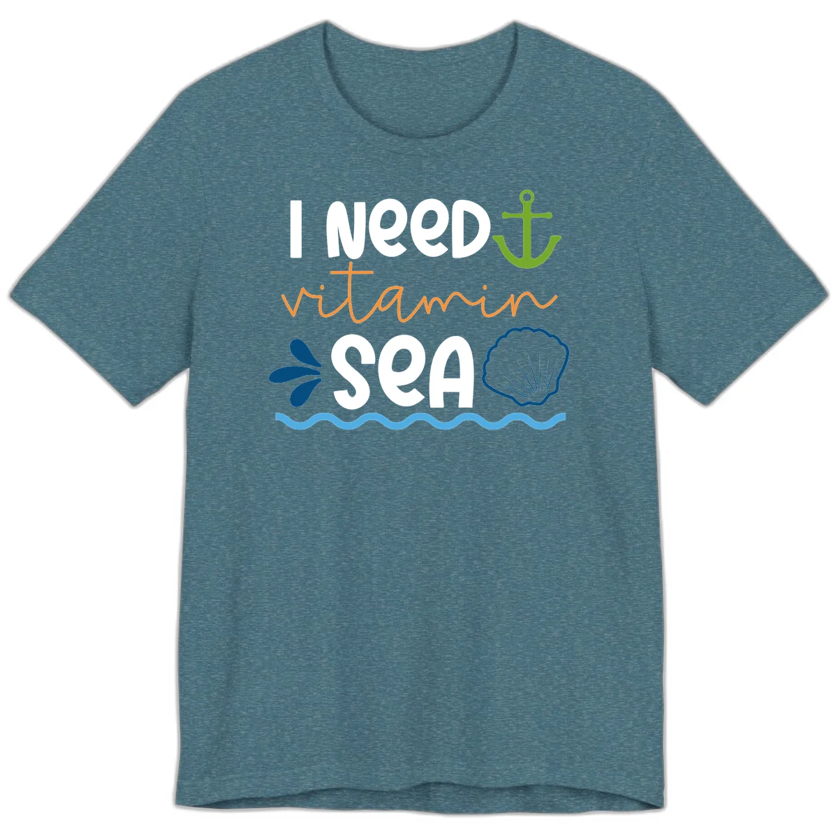 I Need Vitamin Sea Premium T-Shirt in Heather Deep Teal
