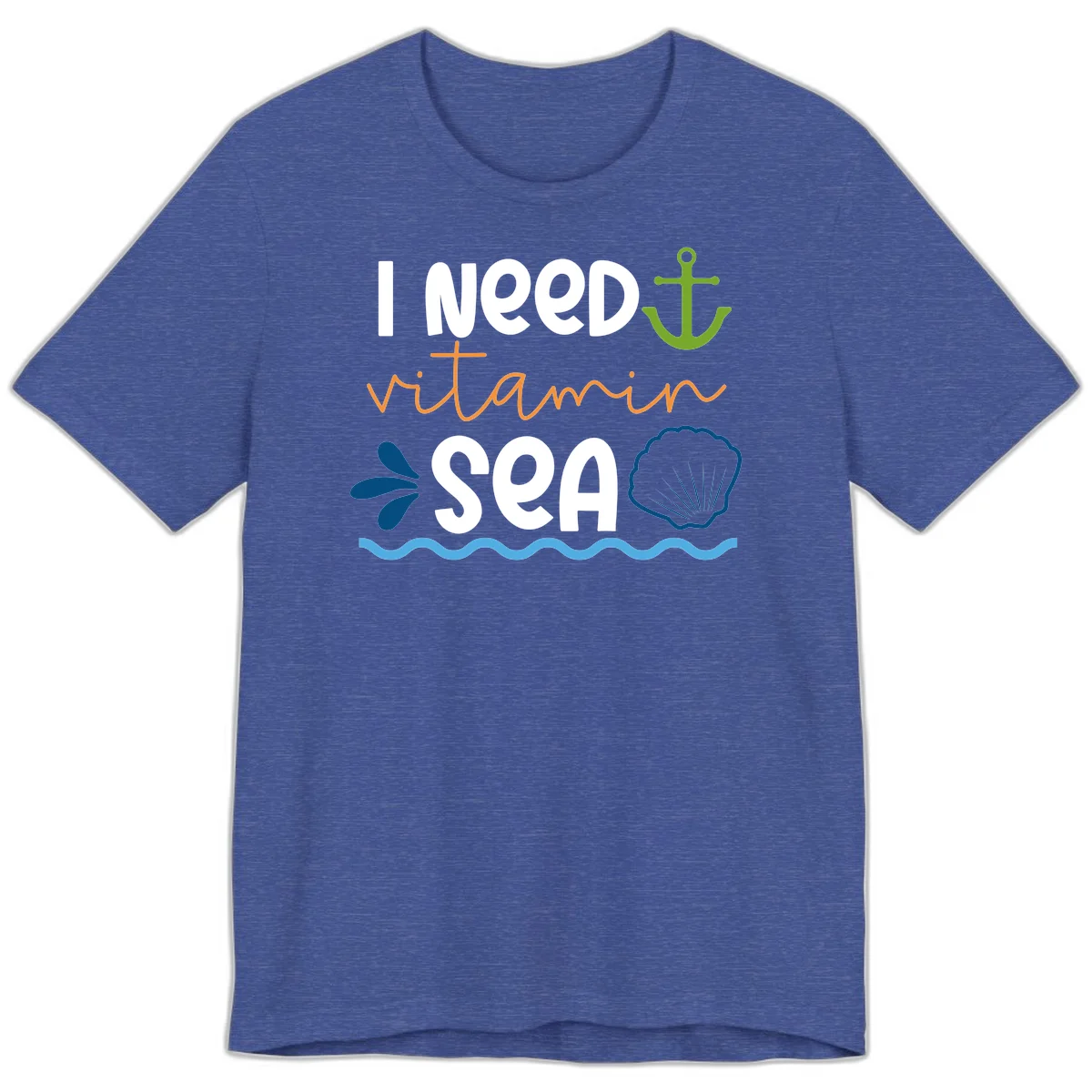 I Need Vitamin Sea Premium T-Shirt in Heather True Royal