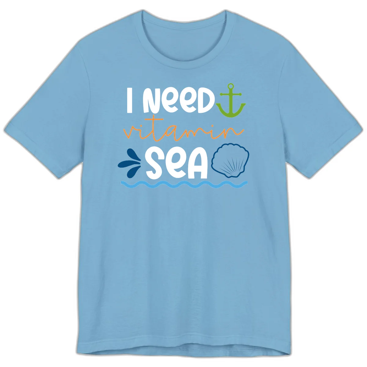 I Need Vitamin Sea Premium T-Shirt in Ocean Blue