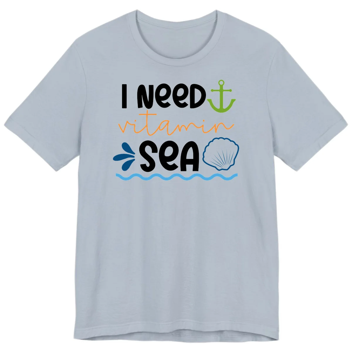 I Need Vitamin Sea Premium T-Shirt in Light Blue