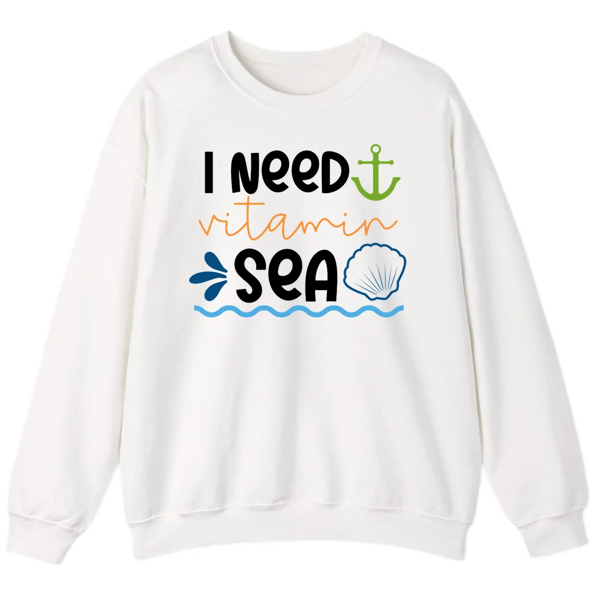 I Need Vitamin Sea Sweatshirt in White